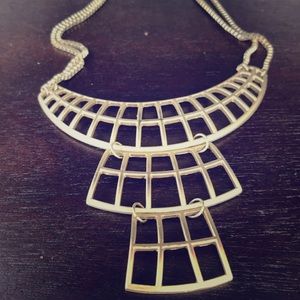 Brushed gold statement necklace